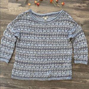 Lucky Brand Silver Sparkle large knit crewneck